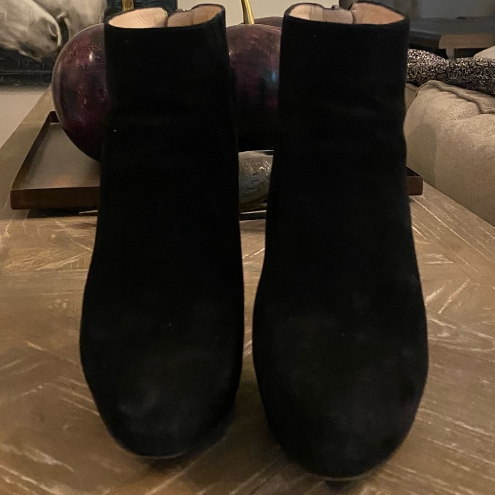 Prada Black Ankle Boots Suede Minimalist Design - Picture 2 of 9